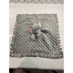 Pro Goleem Elephant Security Blanket Soft Baby Lovey Gray Plush Satin Textured